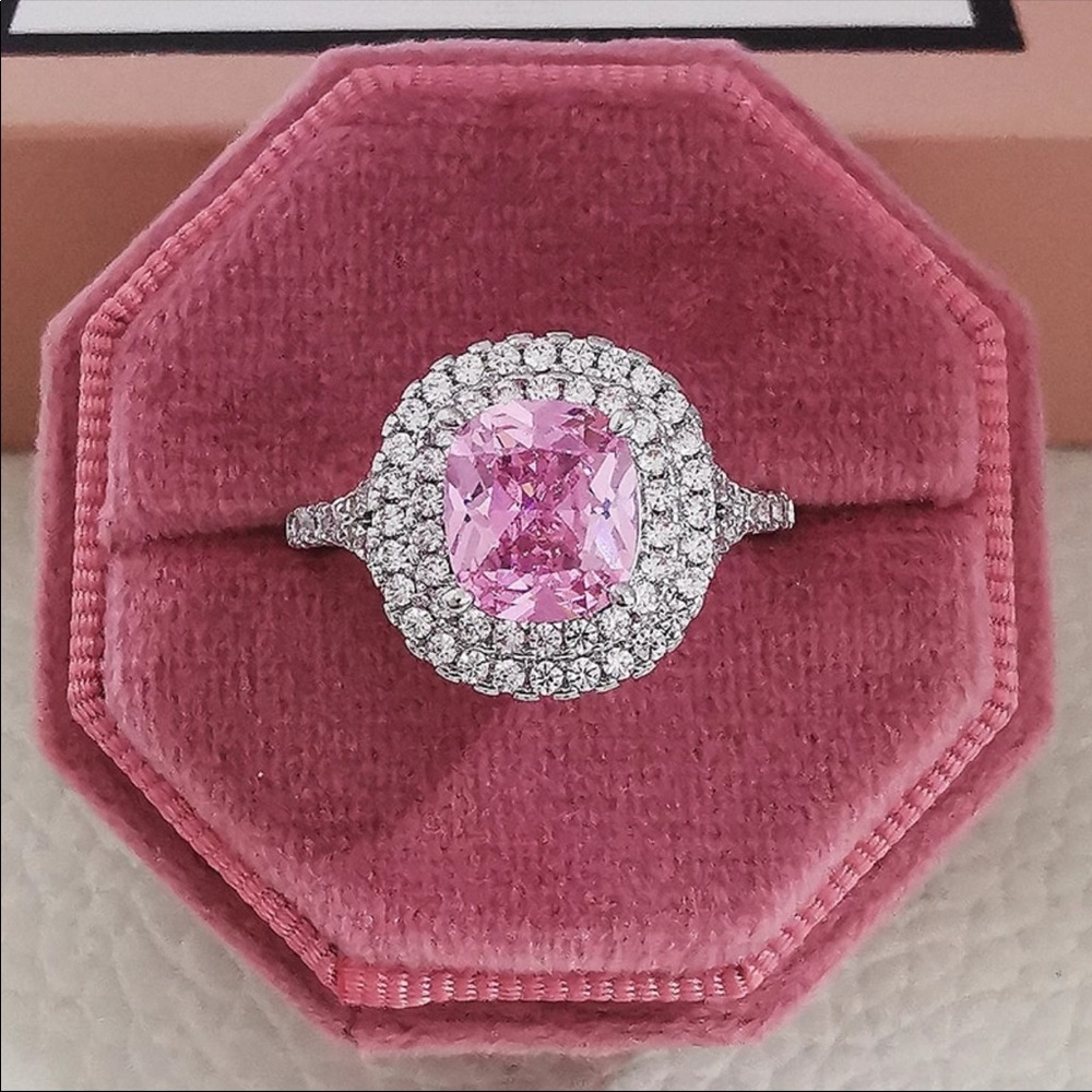 New Women’s 925 Silver Lovely Round Sapphire Ring